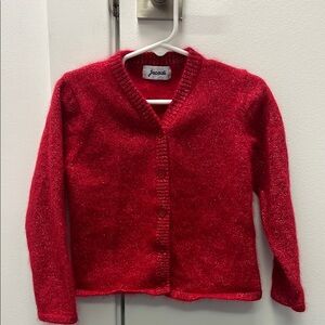 Jacadi girls Red Sparkle soft Cardigan size 6a/a